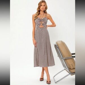 Allover Print Drawstring Tie Back Cami Dress 12